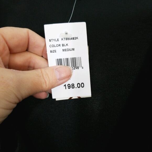 NWT LaRok liquid metallic black cowl neck dress M - Picture 12 of 14